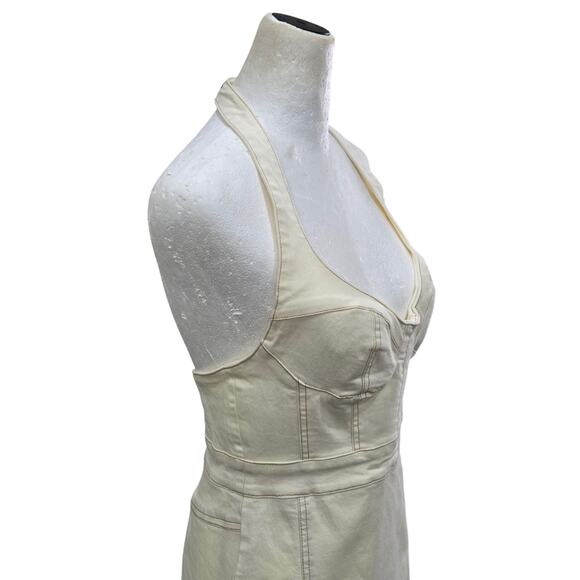 Urban Outfitters Jenny Halter Mini Dress Medium Denim Bustier‎ Cargo Utility Y2K - Picture 12 of 13